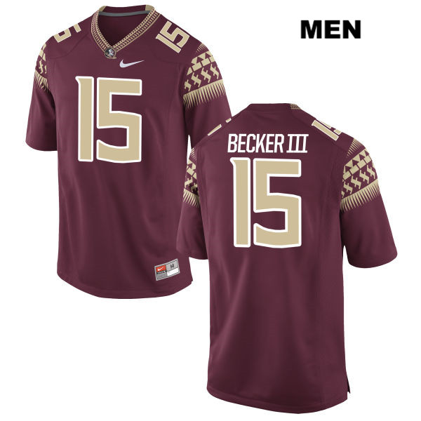 Men's NCAA Nike Florida State Seminoles #15 Carlos Becker III College Red Stitched Authentic Football Jersey JWI2569XP